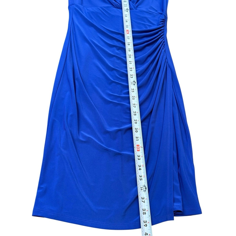 Lauren Ralph Lauren Faux Wrap Sheath Royal Blue Dress Size 6 #325 - Picture 4 of 8